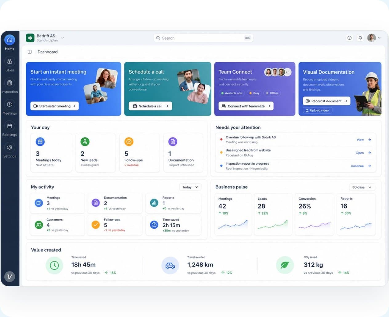The job list and key figures in Vadio