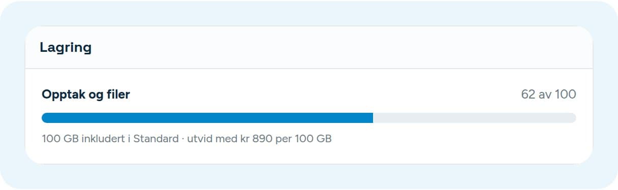 Recording storage in Vadio, used against the plan’s allowance